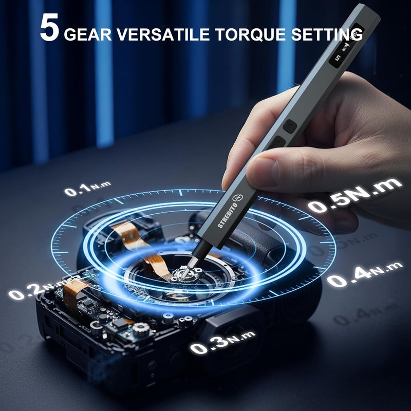 STREBITO Electric Screwdriver Upgraded 155 in 1 Mini Electric Cordless Screwdriver, 140 S2 Steel Magnetic Bits, 5 Torque Settings, Electronics Repair Tool Kit for Computer, Phone, Gaming, RC, Camera - Image 2